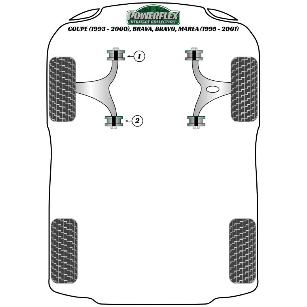 Powerflex Fiat Coupe (1993-2000), Brava, Bravo, Marea (1995-2001)    Boccola posteriore del braccio oscillante inferiore anteriore Fig.2 (2) PFF1-802BLK - immagine 3
