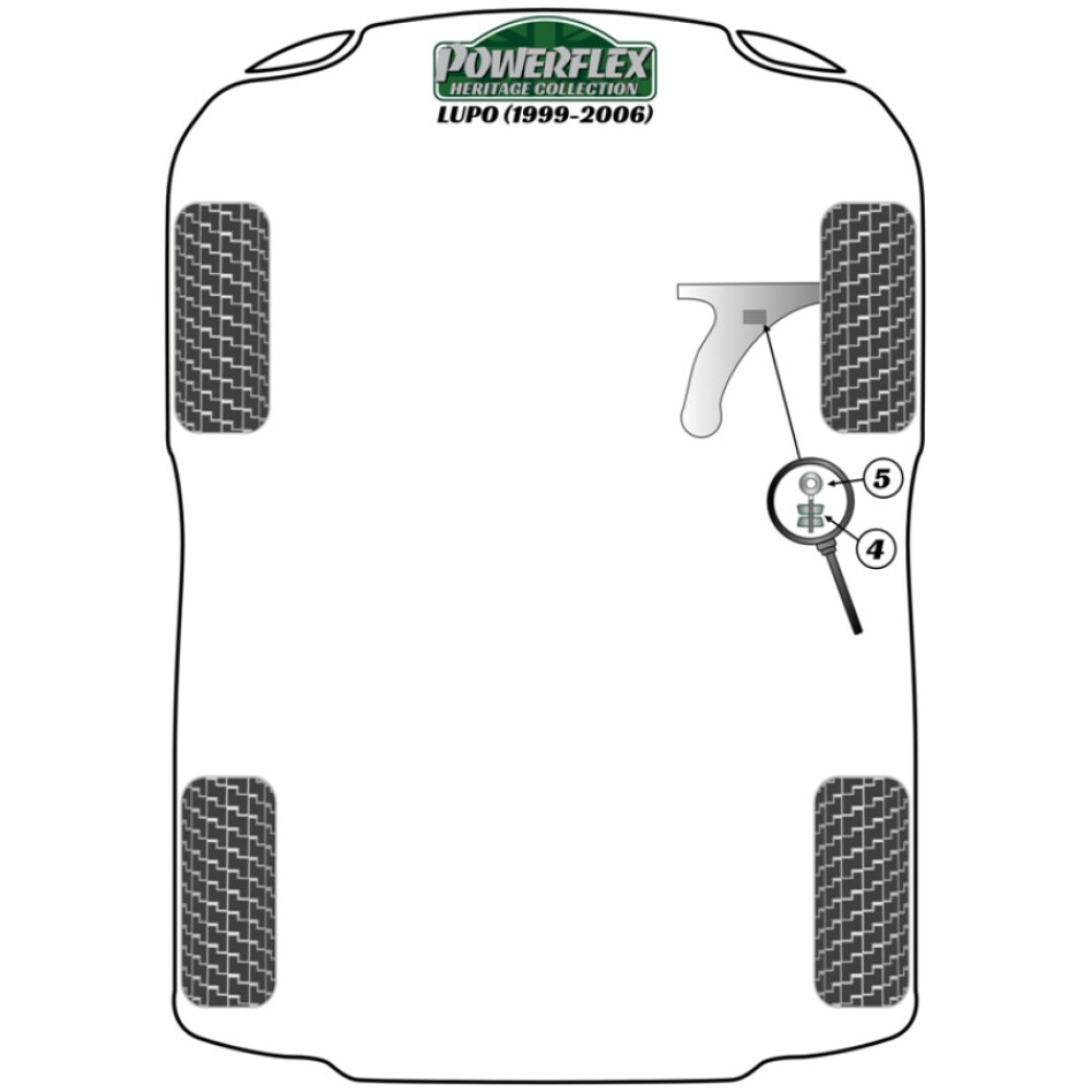 Powerflex Volkswagen Lupo (1999 - 2006)    Boccola posteriore del braccio oscillante anteriore Fig.2 (2) PFF85-402BLK - immagine 3