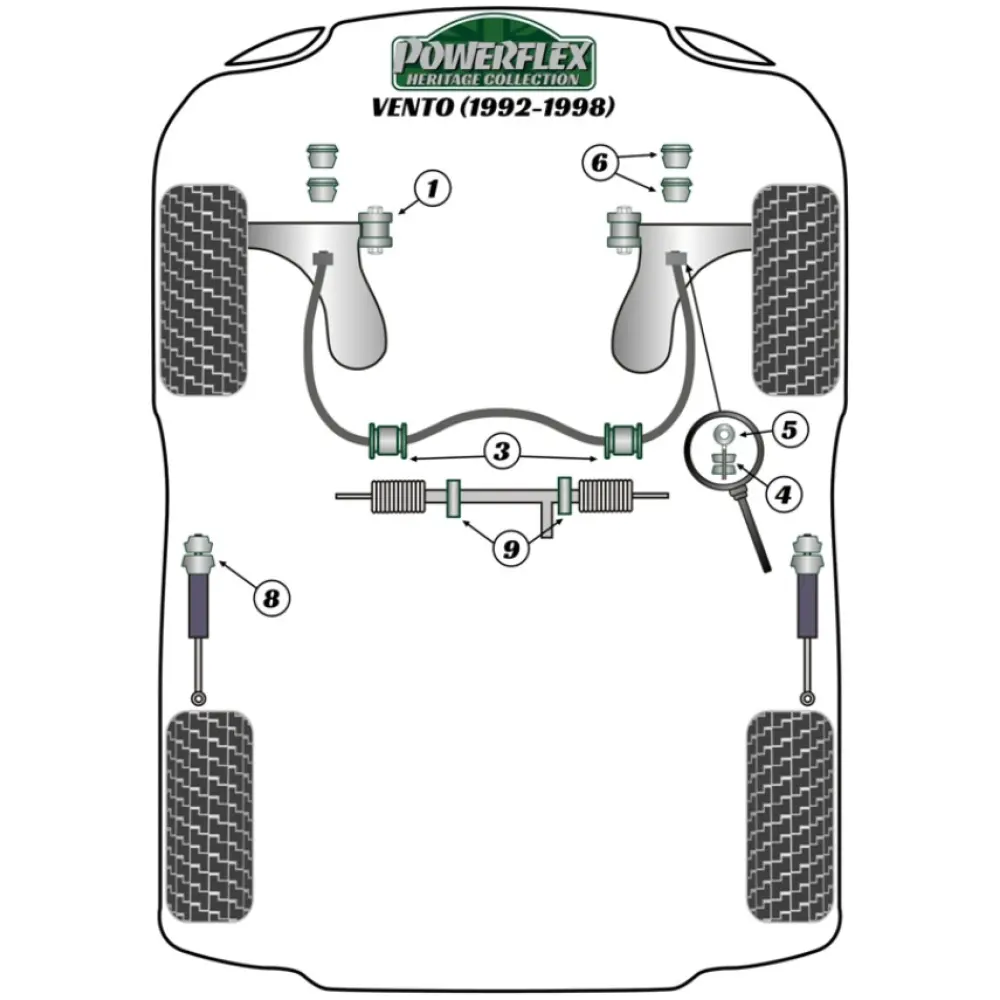 Powerflex Volkswagen Vento A3 (1992 - 1998) Supporto superiore del montante anteriore Fig.11 (2) PFF85-239BLK 3 Powerflex Volkswagen Vento A3 (1992 - 1998) Supporto superiore del montante anteriore Fig.11 (2) PFF85-239BLK - immagine 3