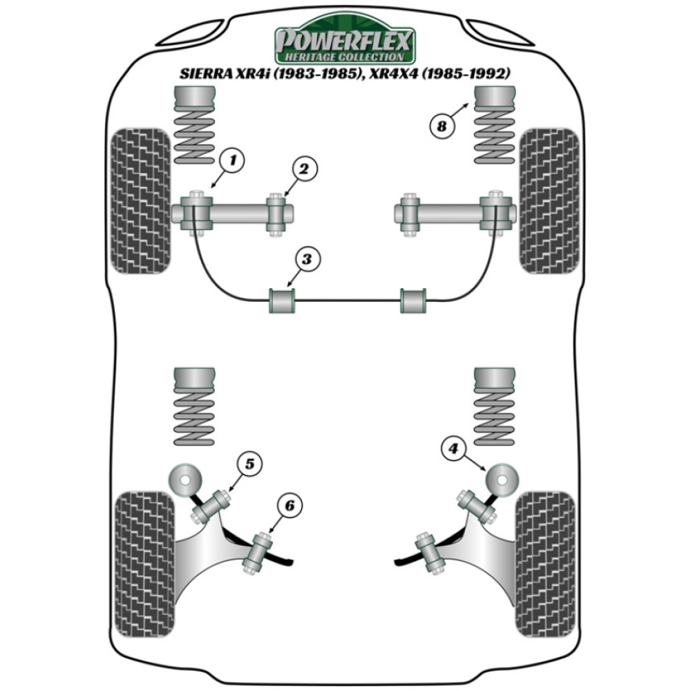 Powerflex Ford  Sierra XR4i (1983-1985), XR4x4 (1985-1992)   Boccola barra antirollio posteriore 14mm Fig.7 (2) PFR19-210-14H - immagine 2