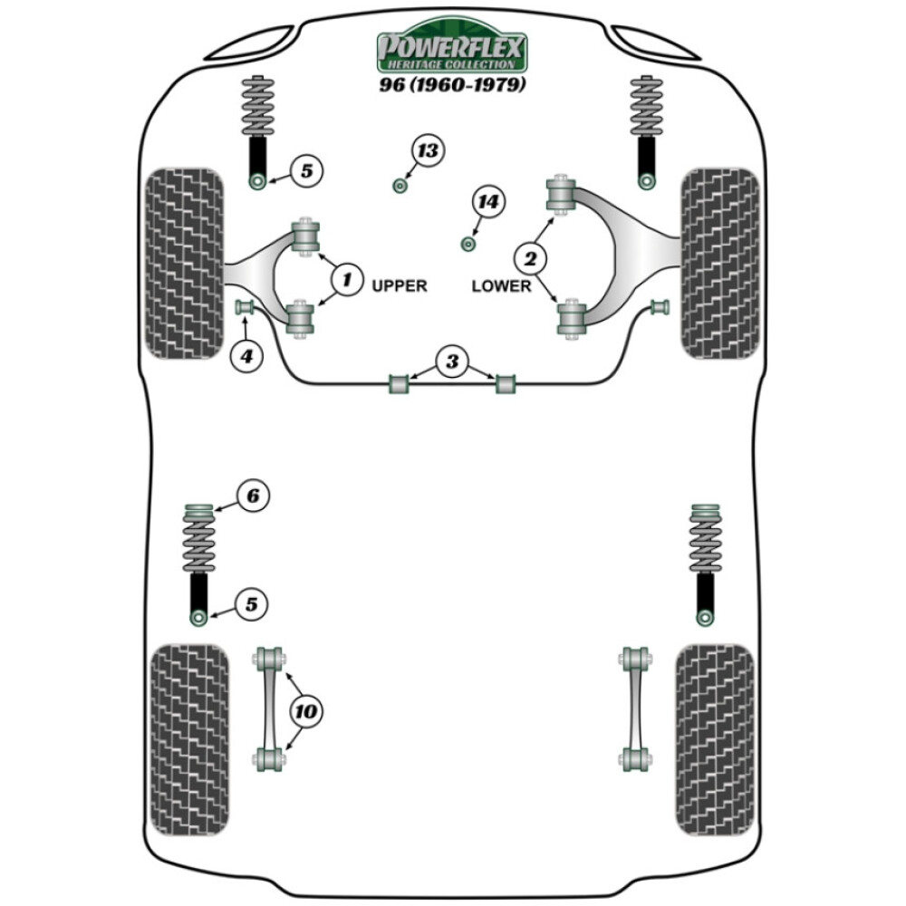 Powerflex Saab 96 (1960-1979)    Boccola ammortizzatore Fig.5 (6) PFF66-425H - immagine 2