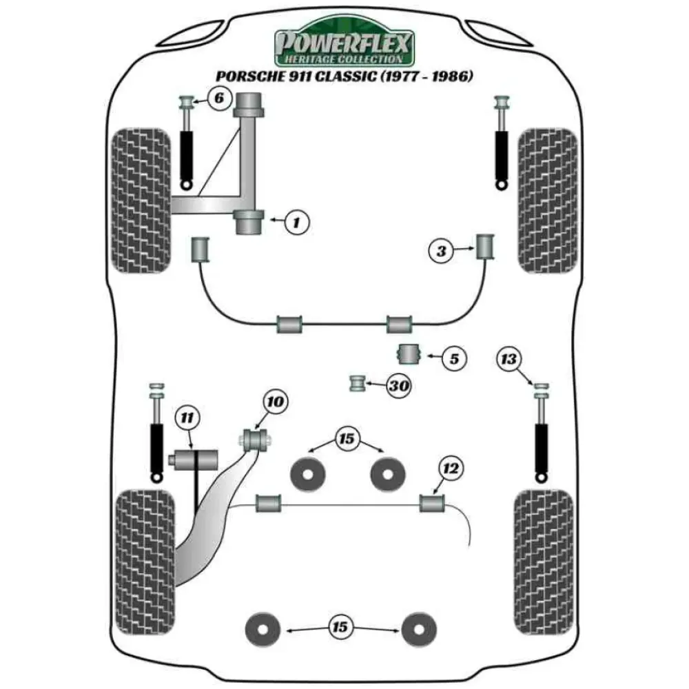 Powerflex Porsche 911 Classic (1977 - 1986)    Boccola di accoppiamento dell'asta del cambio Fig.30 (1) PFR57-430H - immagine 2