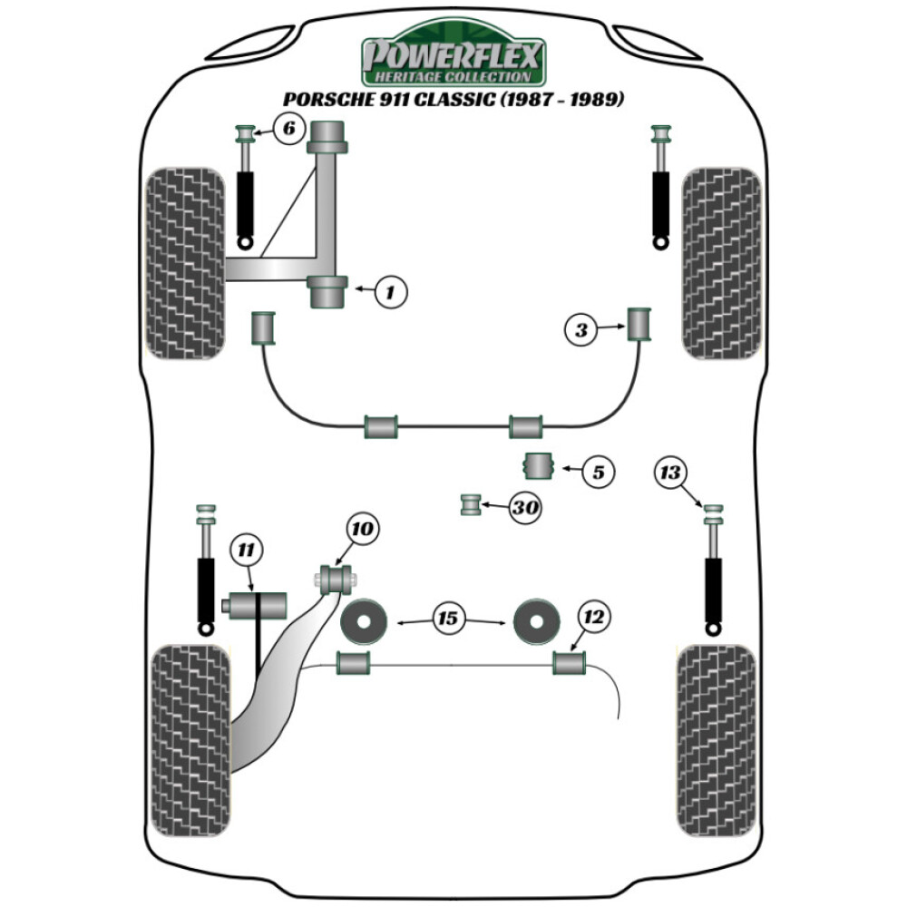 Powerflex Porsche 911 Classic (1987 - 1989)    Boccola supporto motore/trasmissione Fig.15 (2) PFR57-415BLK - immagine 3