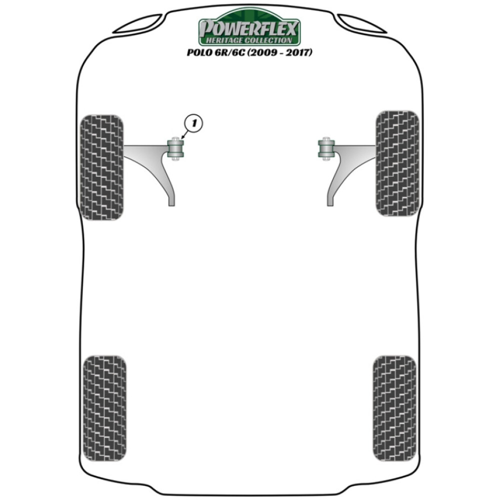 Powerflex Volkswagen  Polo MK5 6R/6C (2009 - 2017)   Boccola posteriore braccio anteriore Fig.2 (2) PFF85-1202BLK - immagine 3