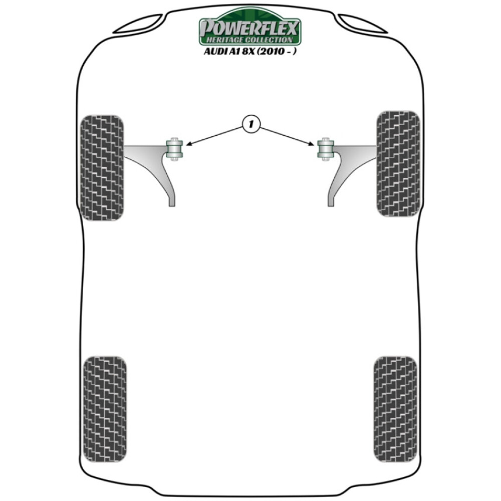 Powerflex Audi  A1 8X (2010 - 2018)   Boccola posteriore braccio anteriore Fig.2 (2) PFF85-1202BLK - immagine 3