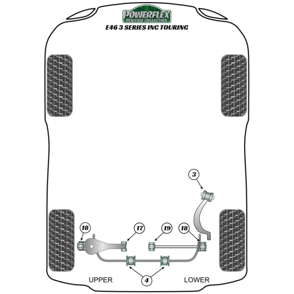 Powerflex BMW Serie 3  E46 Sedan / Touring / Coupe / Conv  Supporto superiore ammortizzatore posteriore e boccola 10mm Fig.30 (2) PFR5-5630-10BLK - immagine 3