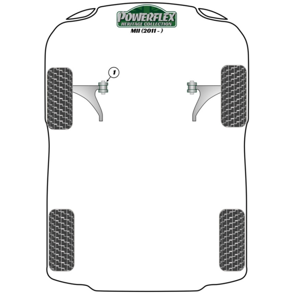Powerflex Seat Mii (2011-)    Boccola di montaggio della trave posteriore Fig.10 (2) PFR85-1910BLK - immagine 3