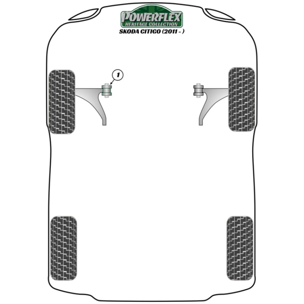 Powerflex Skoda Citigo (2011 -)    Boccola anteriore a forcella anteriore 30mm Camber regolabile Fig.1 (2) PFF85-201GBLK - immagine 3