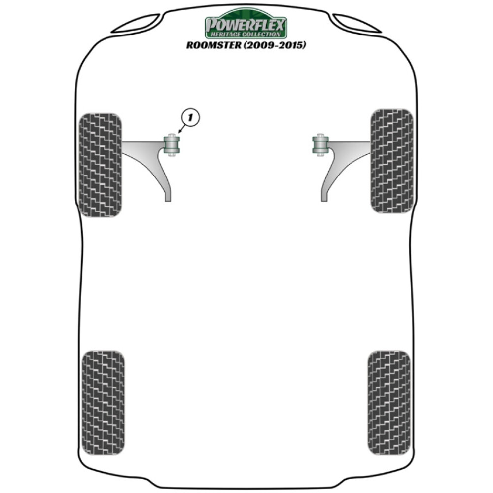 Powerflex Skoda  Roomster (2009 - 2015)   Boccola posteriore braccio anteriore Fig.2 (2) PFF85-1202BLK - immagine 3