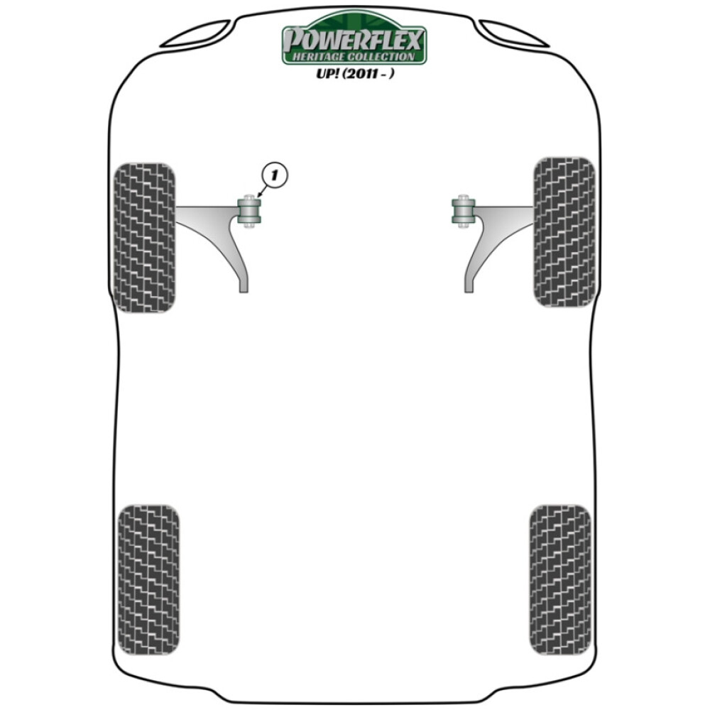 Powerflex Volkswagen Up! inc. GTI (2011 in poi) Boccola di supporto inferiore di grande diametro (Motorsport) Fig.20 (1) PFF85-1922BLK 3 Powerflex Volkswagen Up! inc. GTI (2011 in poi)    Boccola di supporto inferiore di grande diametro (Motorsport) Fig.20 (1) PFF85-1922BLK - immagine 3