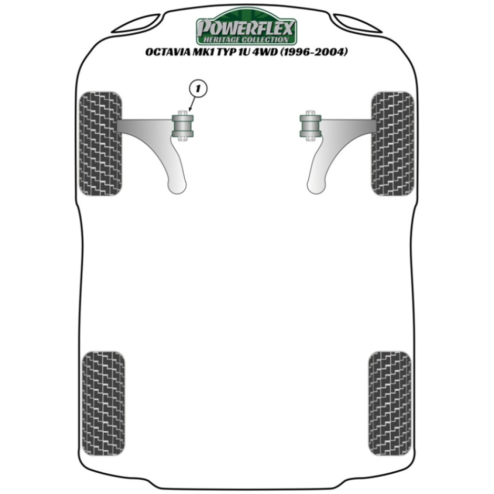 Powerflex Skoda   Octavia Mk1 Typ 1U 4WD (1996-2004)  Boccola interna del braccio posteriore Fig.5 (4) PFR3-510H - immagine 2