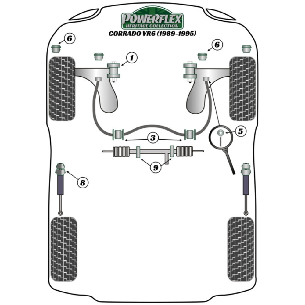 Powerflex Volkswagen  Corrado VR6 (1991- 1995)   Boccola di montaggio della trave posteriore Fig.7 (2) PFR85-206H - immagine 2