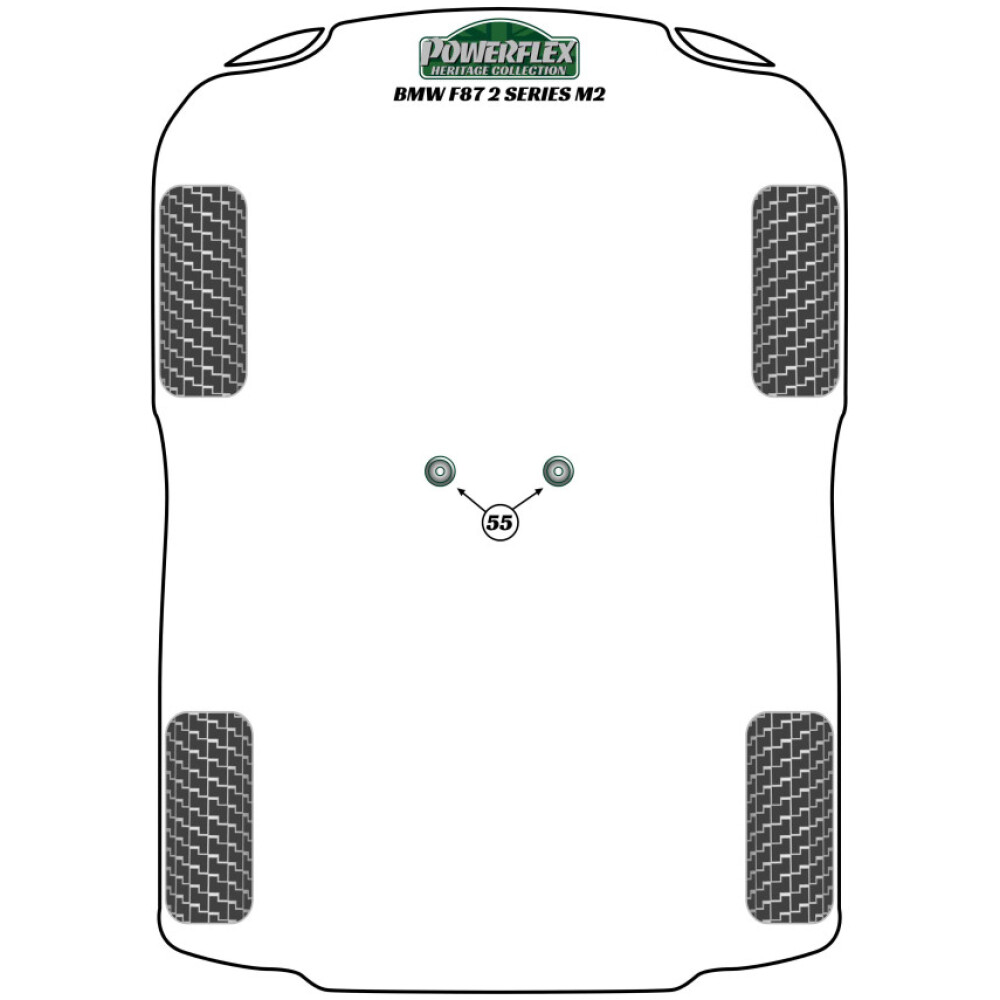 Powerflex BMW Serie 2 F87 M2 Coupe (2015 in poi)   Boccola barra antirollio anteriore 26,5 mm Fig.3 (2) PFF5-1203-26.5BLK - immagine 3