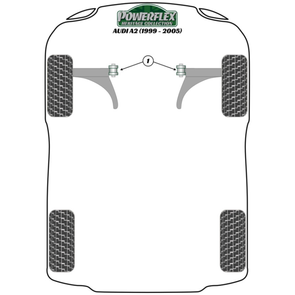 Powerflex Audi A2 (1999 - 2005)    Boccola grande supporto motore inferiore (M-Sport) Fig.20 (1) PFF85-620BLK - immagine 3