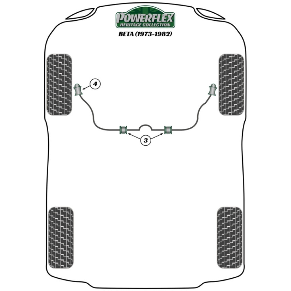 Powerflex Lancia Beta incl. Volumex (1972 - 1984)    Boccola interna barra antirollio anteriore 16mm Fig.3 (4) PFF30-403-16H - immagine 2