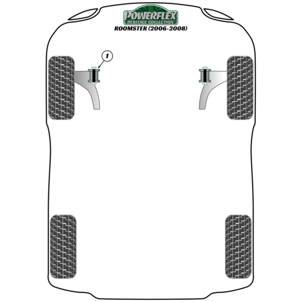 Powerflex Skoda  Roomster (2006 - 2008)   Boccola di montaggio della cremagliera dello sterzo Fig.33 (1) PFF85-633BLK - immagine 3