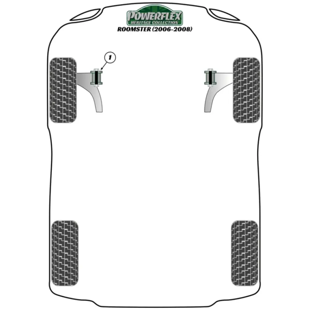 Powerflex Skoda  Roomster (2006 - 2008)   Boccola di montaggio superiore del montante anteriore -10 mm Fig. 11 (2) PFF85-431H - immagine 2