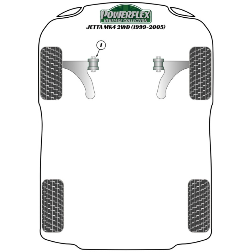 Powerflex Volkswagen   Jetta MK4 A4 2WD (1999-2005)  Boccola piccola del supporto motore inferiore Fig.9 (1) PFF85-505H - immagine 2