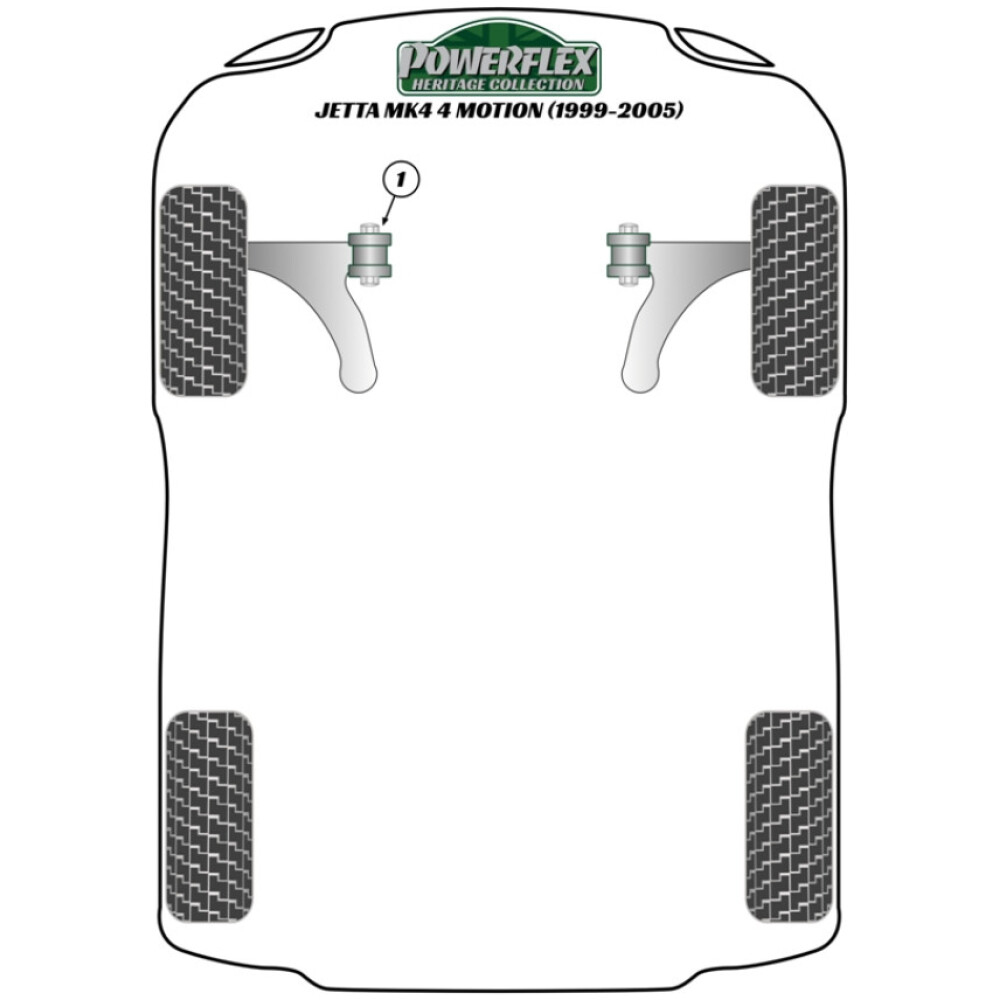 Powerflex Volkswagen   Jetta MK4 A4 4Motion (1999-2005)  Barra antirollio posteriore montaggio 19mm Fig.6 (2) PFR3-511-19BLK - immagine 3