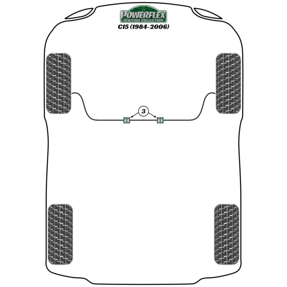 Powerflex Citroen C15 (1984-2006)    Boccola barra antirollio 23mm Fig.3 (2) PFF50-215-23H - immagine 2