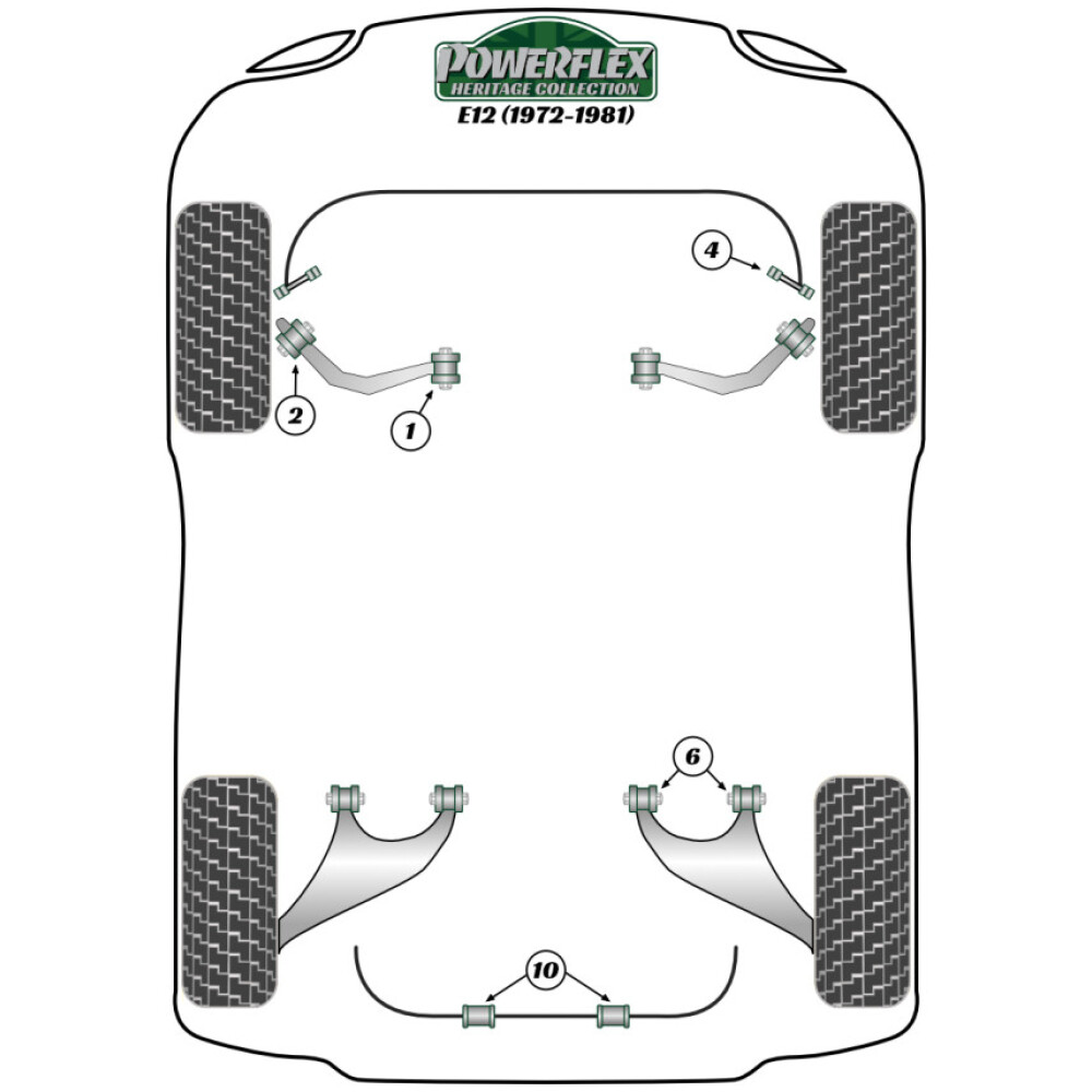 Powerflex BMW Serie 5 E12 (1972-1981)   Boccola esterna del braccio inferiore anteriore Fig.2 (2) PFF5-2002BLK - immagine 3