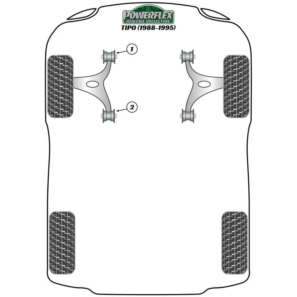 Powerflex Fiat Tipo (1988-1995)    Boccola anteriore del braccio oscillante inferiore anteriore Fig.1 (2) PFF1-801H - immagine 2