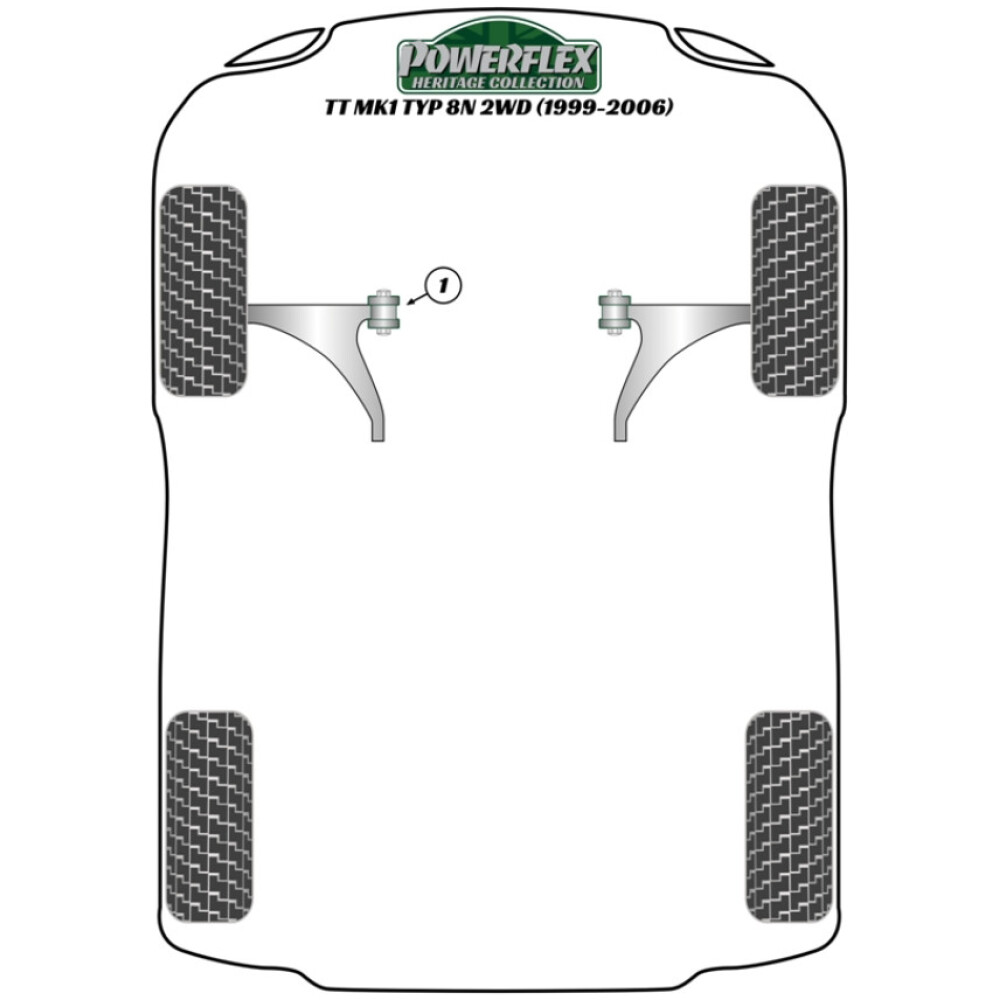 Powerflex Audi   TT Mk1 Typ 8N 2WD (1999-2006)  Barra antirollio anteriore montaggio 19mm Fig.3 (2) PFF3-503-19BLK - immagine 3