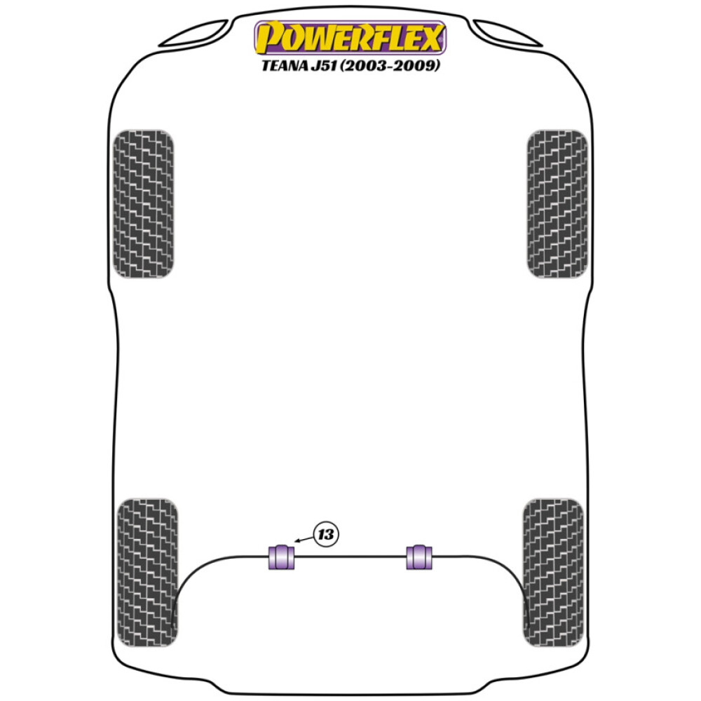Powerflex Nissan Teana J51 (2003 - 2009)    Boccola barra antirollio posteriore 25mm Fig.13 (2) PFR46-613-25 - immagine 2