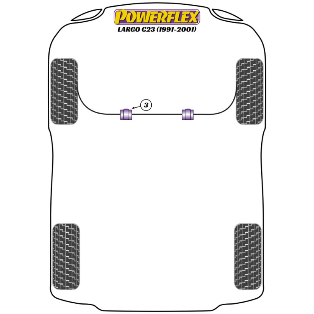 Powerflex Nissan Largo C23 (1991 - 2001)    Boccola barra antirollio anteriore 30mm Fig.3 (2) PFF46-202-30 - immagine 2