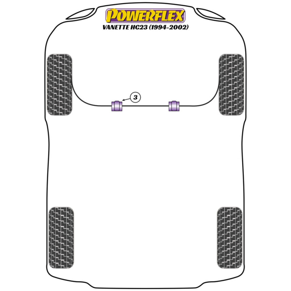 Powerflex Nissan Vanette HC23 (1994 - 2002)    Boccola barra antirollio anteriore 30mm Fig.3 (2) PFF46-202-30 - immagine 2