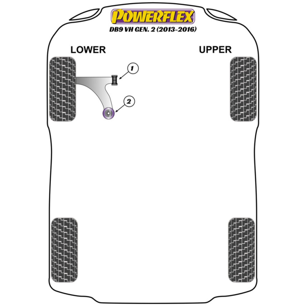 Powerflex Aston Martin  DB9 (2013-2016)   Boccola anteriore del braccio oscillante inferiore anteriore Fig.1 (2) PFF2-101 - immagine 2