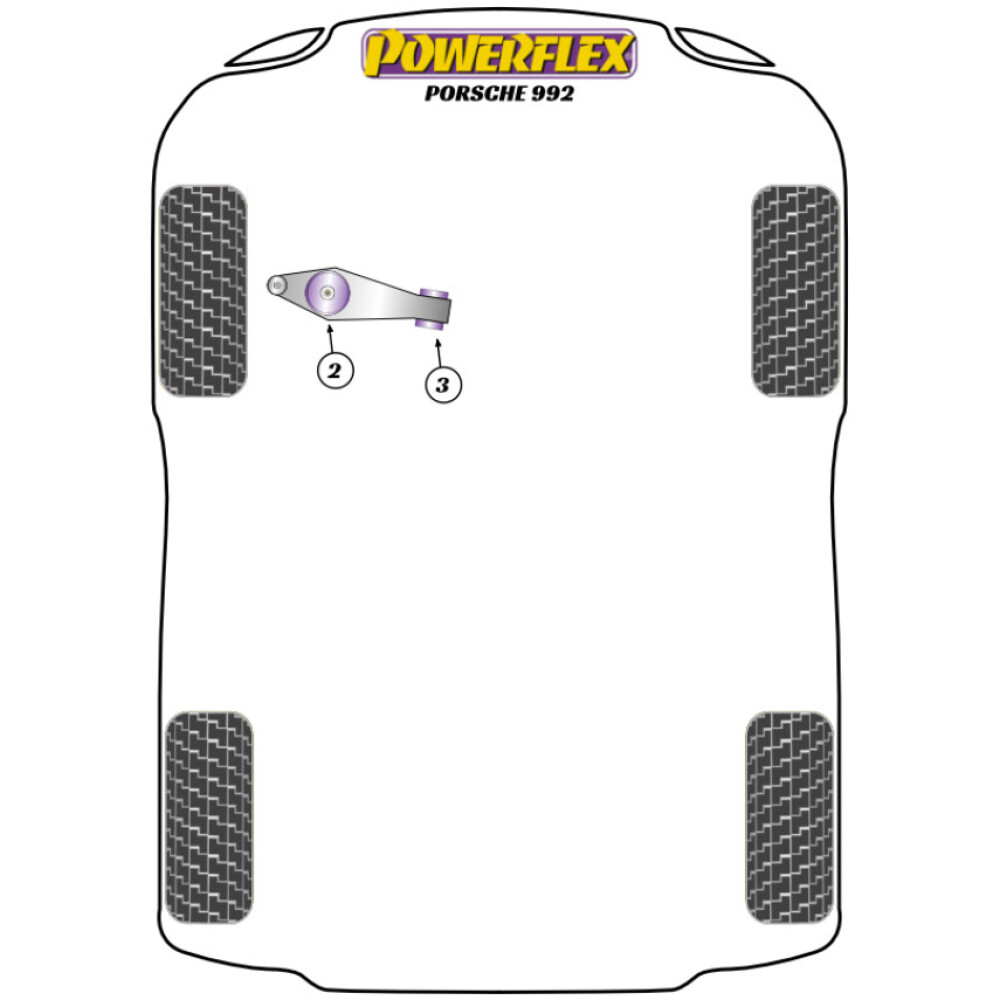 Powerflex Porsche 911 992 (2021 in poi)    Boccola esterna del braccio di controllo della carreggiata anteriore Fig.2 (2) PFF57-804 - immagine 2