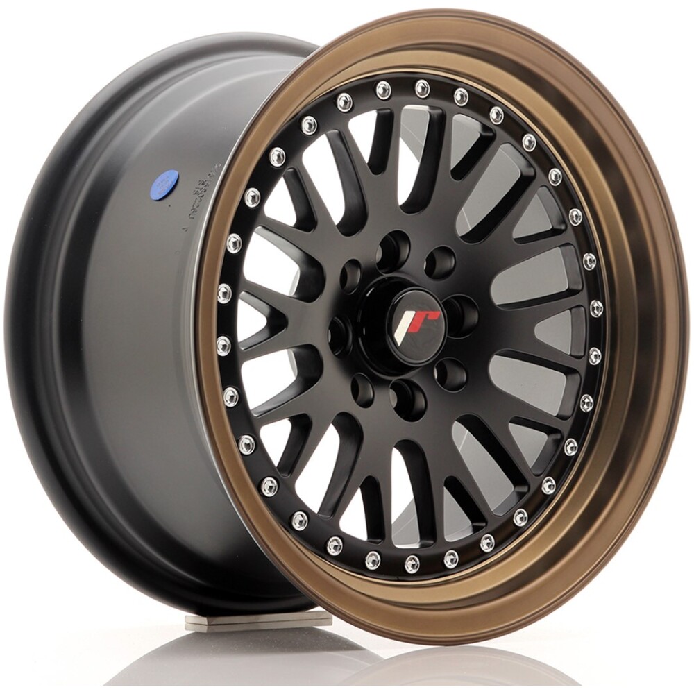 JR Wheels JR10 15x8 ET20 4x100/108 Matt Black w/ Bronze Lip