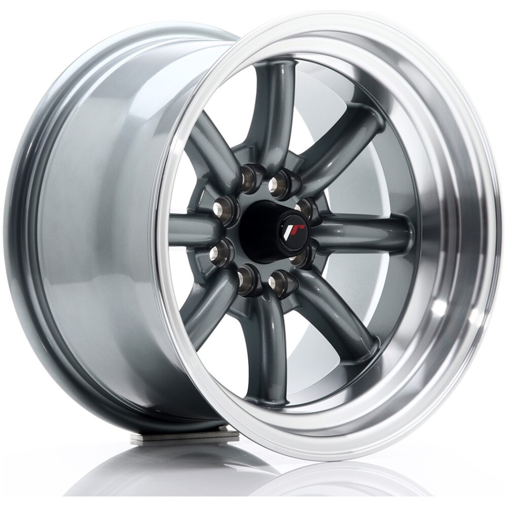 JR Wheels JR19 15x9 ET-13 4x100/114 Gun Metal w/ Machined Lip