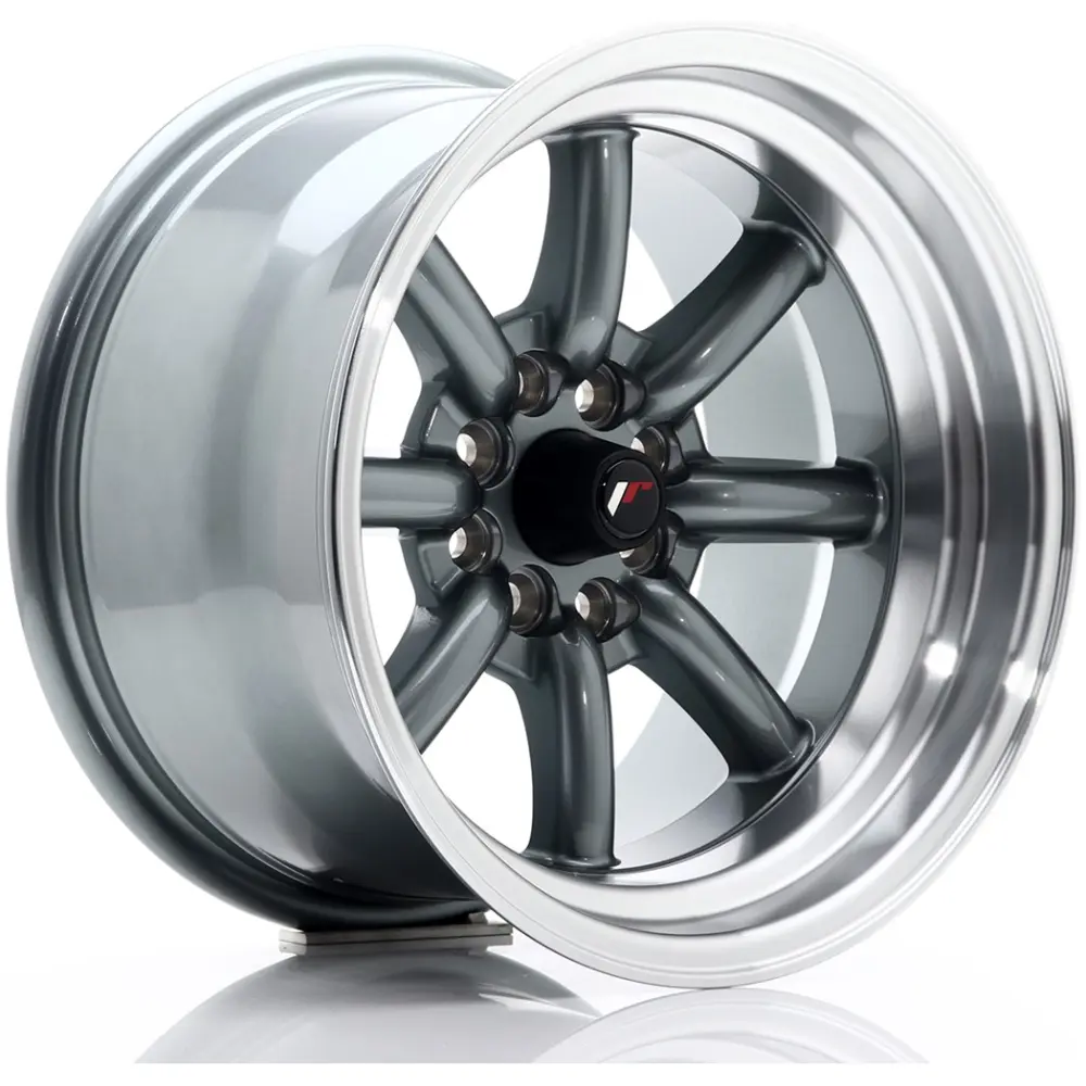 JR Wheels JR19 15x9 ET-13 4x100/114 Gun Metal w/ Machined Lip