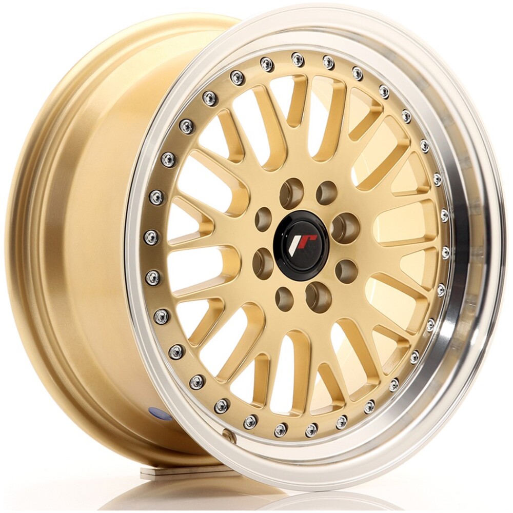 JR Wheels JR10 16x7 ET30 4x100/108 Gold w/ Machined Lip