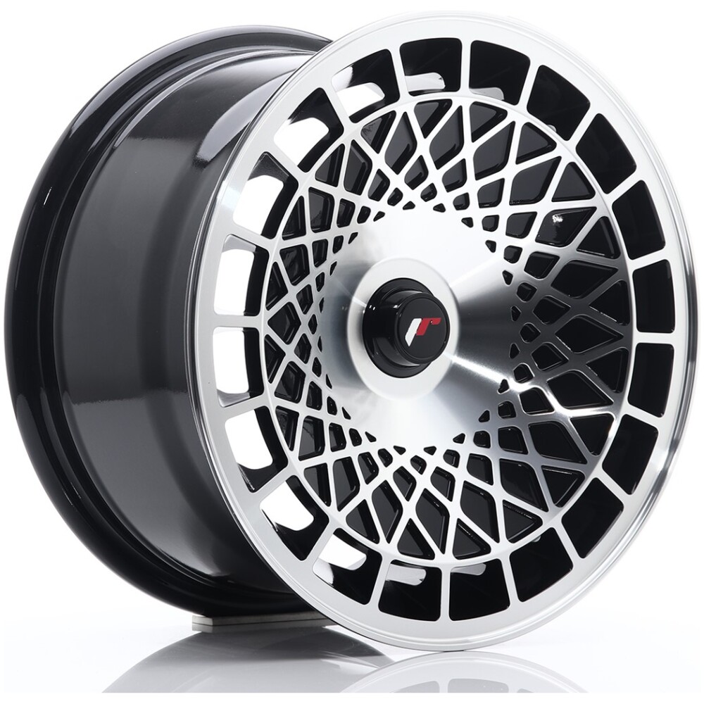 JR Wheels JR14 15x8 ET20-25 BLANK Gloss Black Machined Face