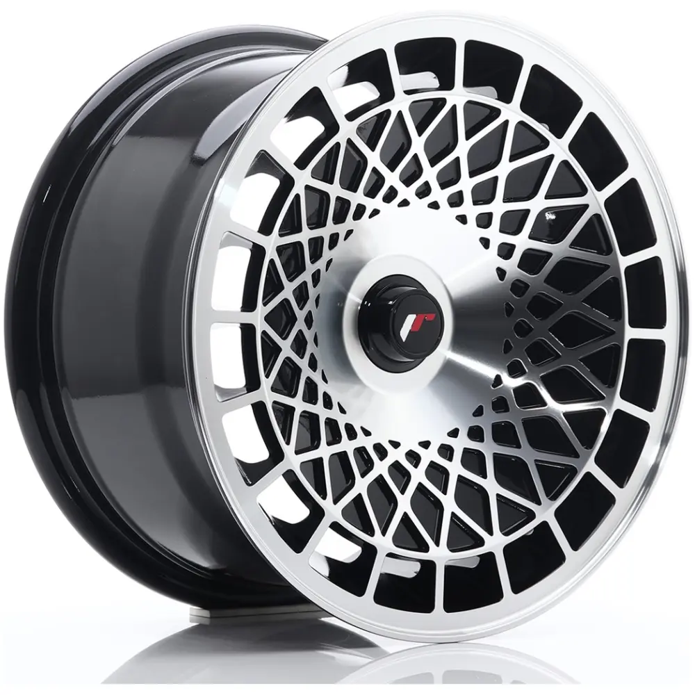 JR Wheels JR14 15x8 ET20-25 BLANK Gloss Black Machined Face