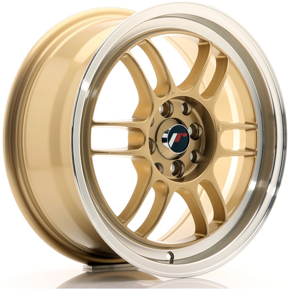 JR Wheels JR7 16x7 ET38 4x100/114 Gold w/ Machined Lip