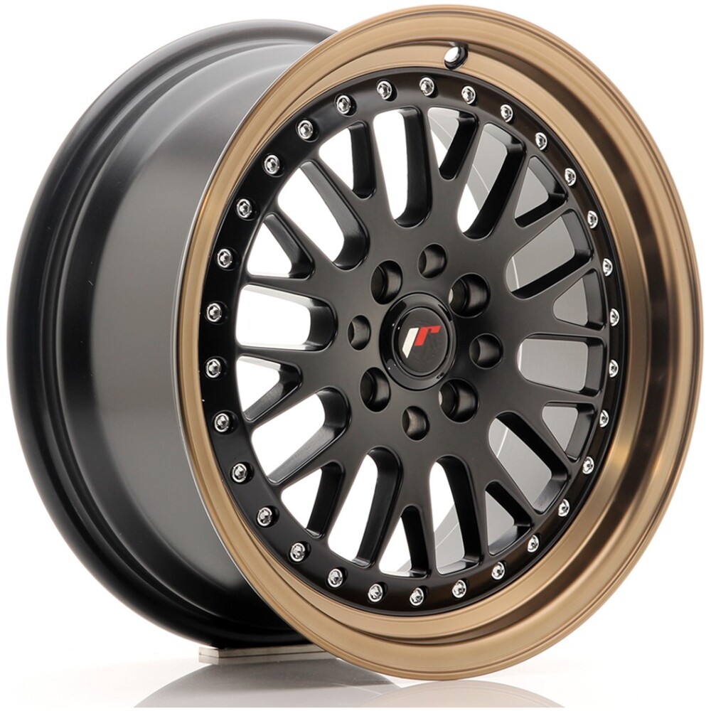 JR Wheels JR10 16x7 ET30 4x100/108 Matt Black w/ Bronze Lip