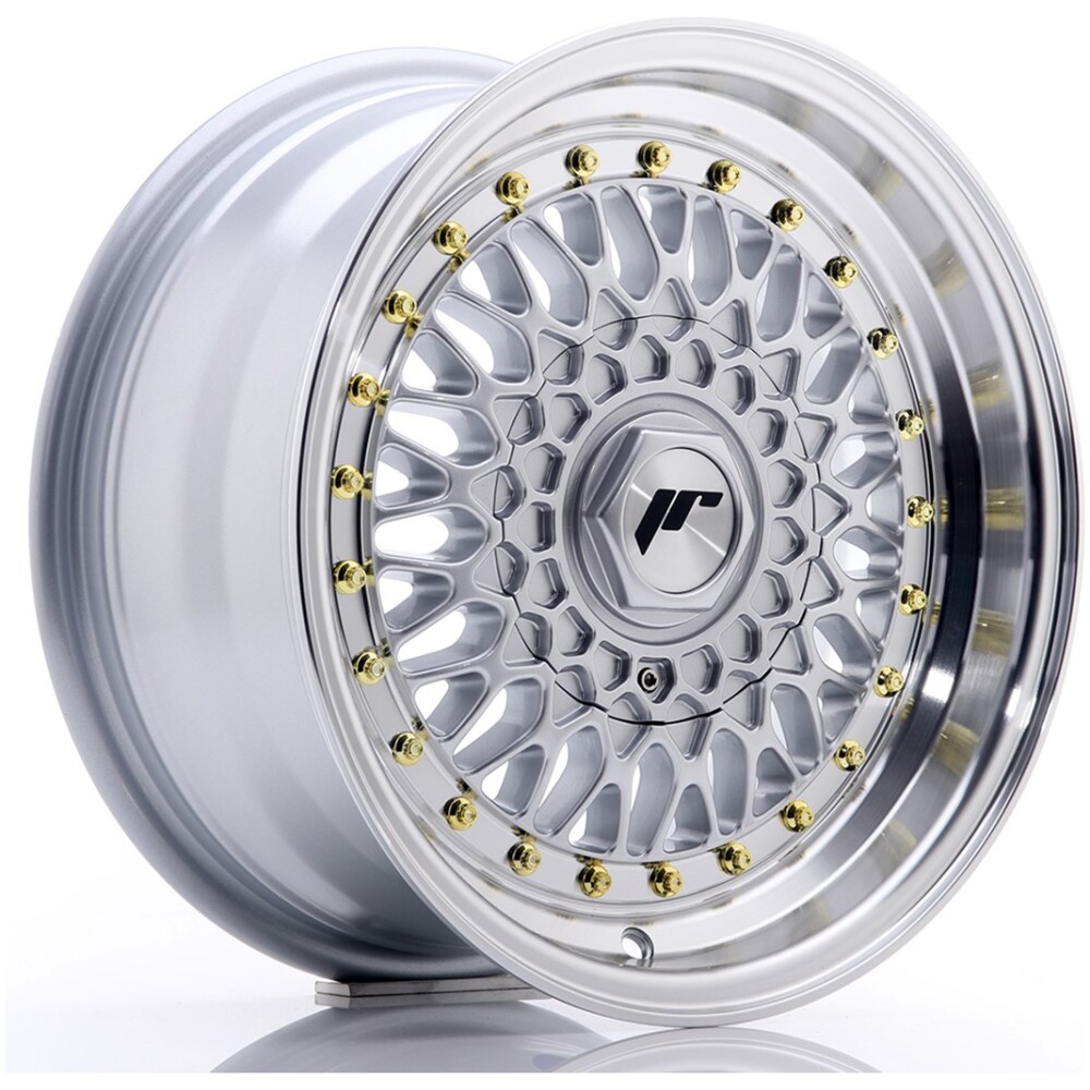 JR Wheels JR9 15x7 ET20 BLANK Silver w/ Machined Lip