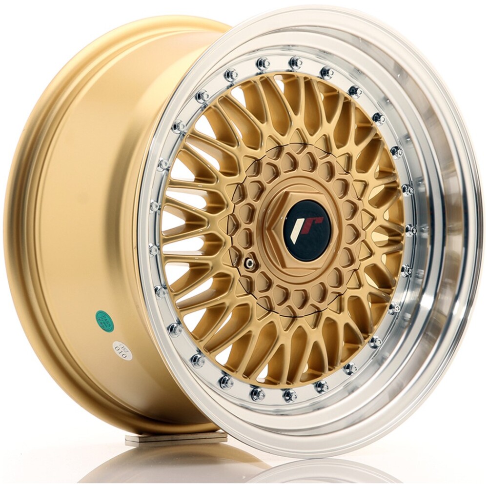 JR Wheels JR9 16x8 ET25 BLANK Gold w/ Machined Lip