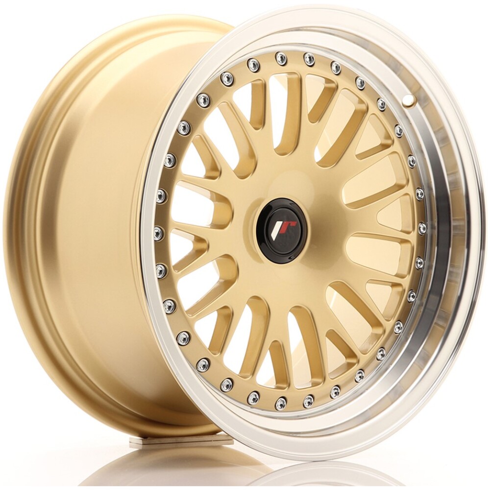 JR Wheels JR10 16x8 ET20 BLANK Gold w/ Machined Lip