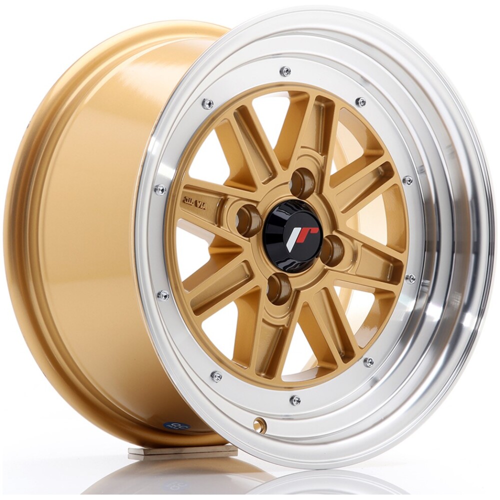 JR Wheels JR31 15x7.5 ET20 4x100 Gold w/ Machined Lip