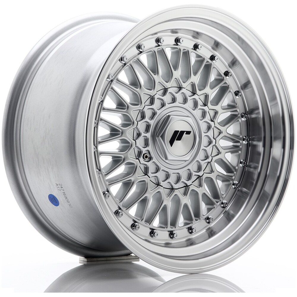 JR Wheels JR9 16x9 ET20 4x100/108 Silver w/ Machined Lip+Silver Rivets