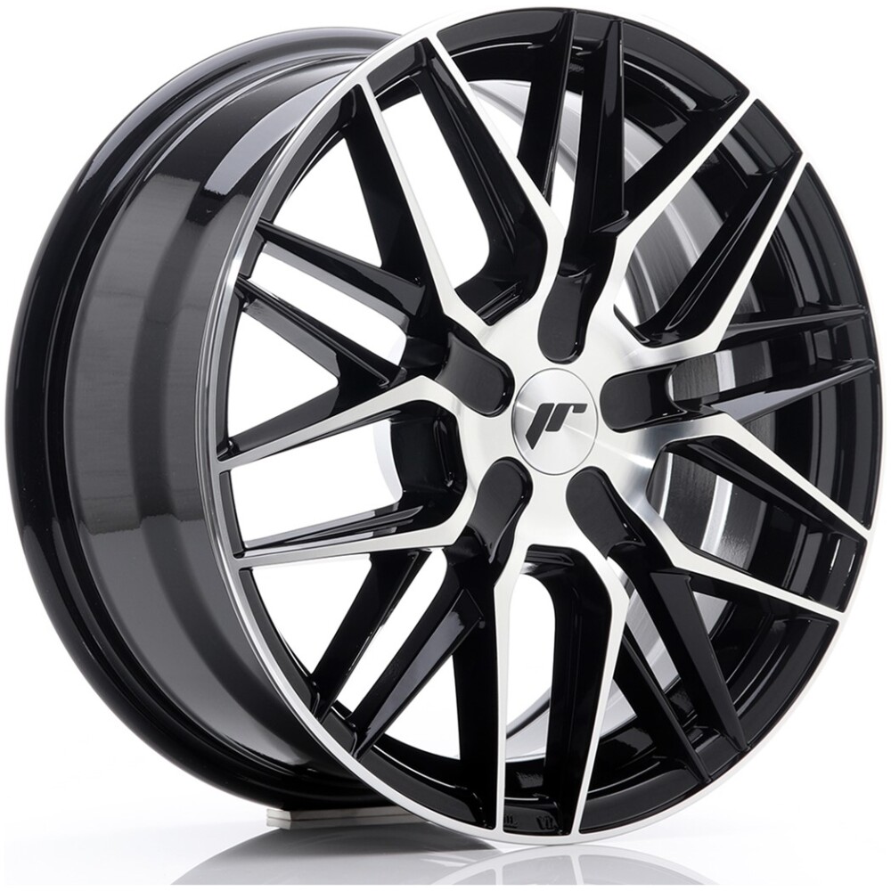 JR Wheels JR28 17x8 ET25-40 BLANK Gloss Black Machined Face