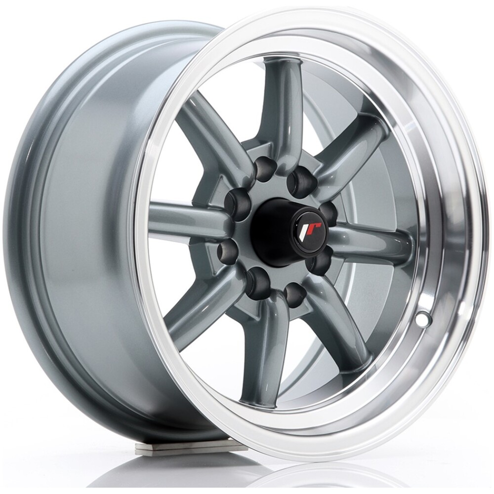 JR Wheels JR19 14x7 ET0 4x100/114 Gun Metal w/ Machined Lip
