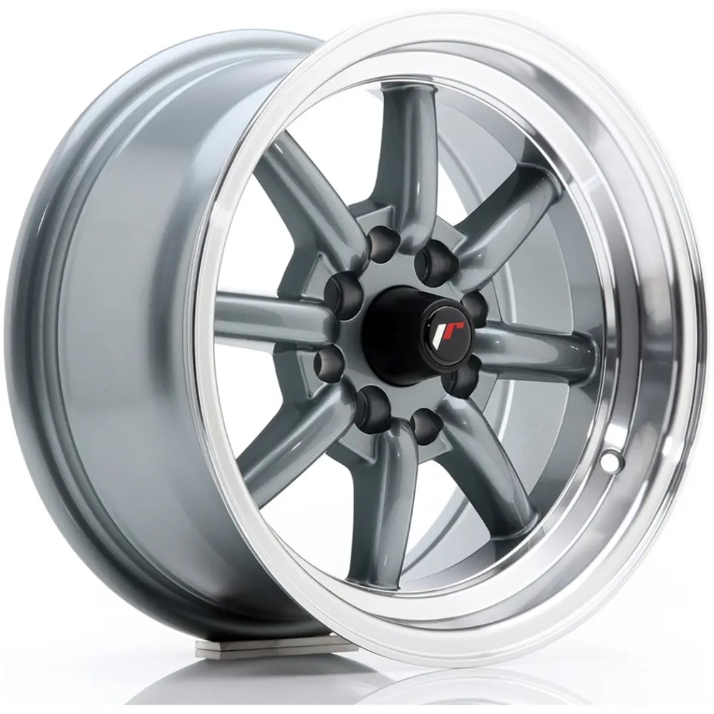 JR Wheels JR19 14x7 ET0 4x100/114 Gun Metal w/ Machined Lip