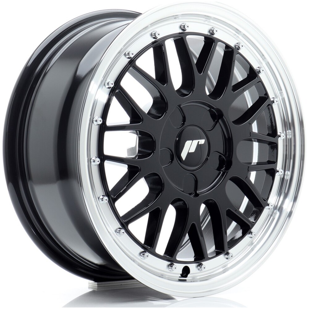JR Wheels JR23 16x7 ET20-45 5H BLANK Gloss Black w/ Machined Lip