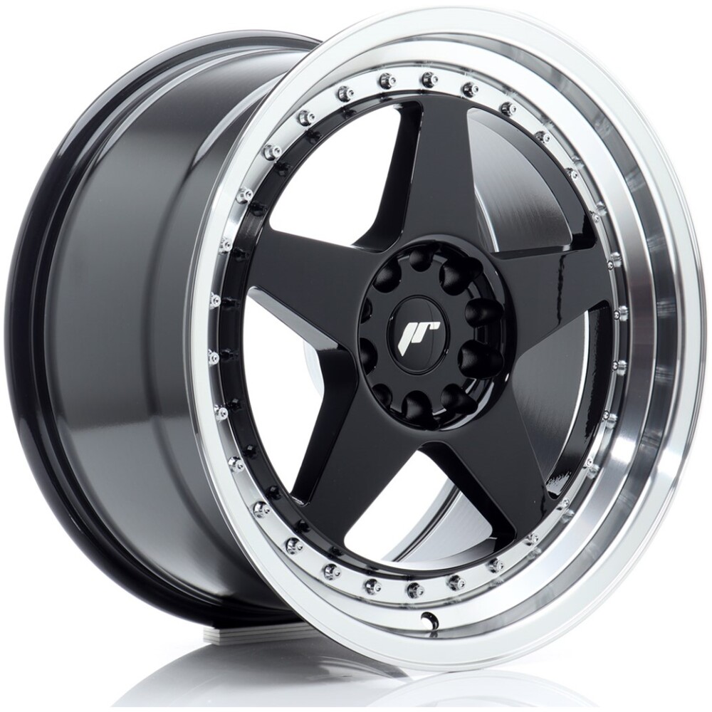 JR Wheels JR6 18x9,5 ET22 5x114,3/120 Gloss Black w/ Machined Lip